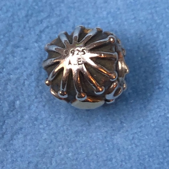 Authentic Pandora two tone Hatched heart Charm / EUC / s925 ALE / 790430 / RARE - Picture 3 of 7